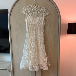 Alexis Lace High Neck Backless Dress